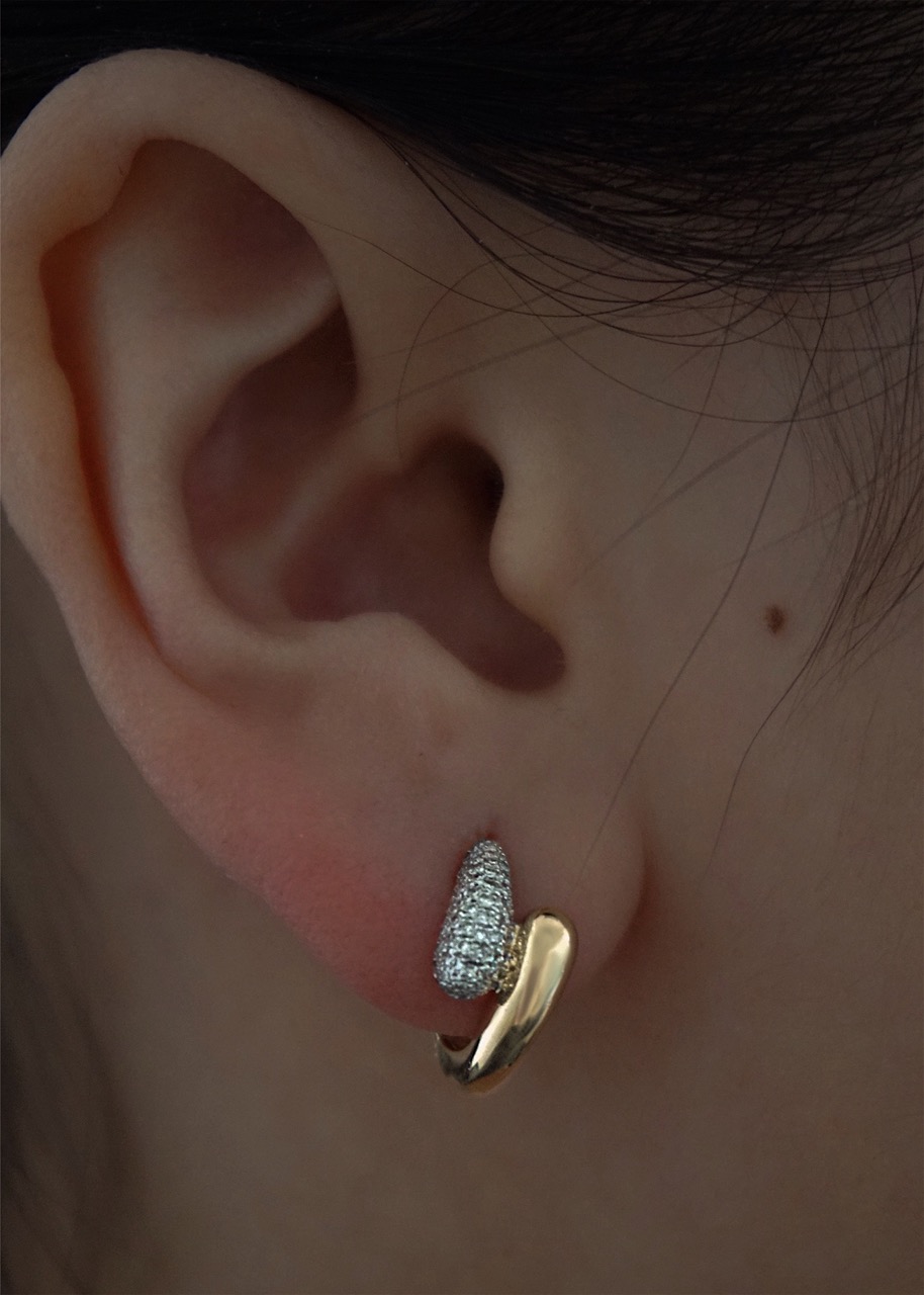 Pave wrap around huggie earrings diamond